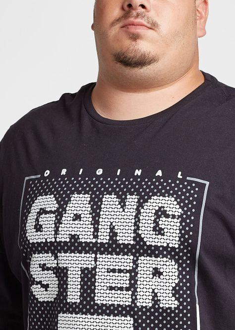 Plus Polera Manga Larga Hexa Negro Gangster-2