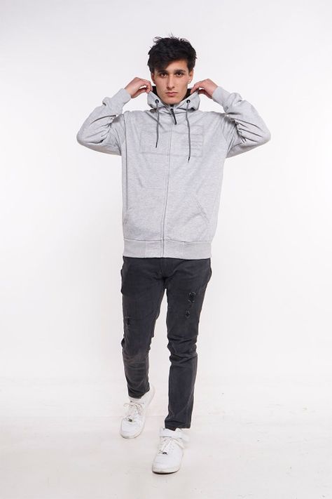 Poleron Full Zipper Sili Gris Gangster-2