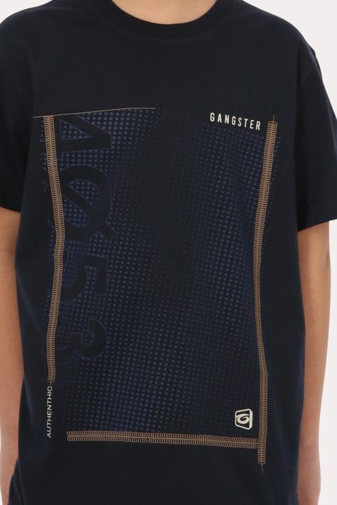Teen Polera Mc Básica  Taiba Azul Gangster-2