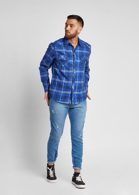 Camisa Lumberjack Azul Gangster-3