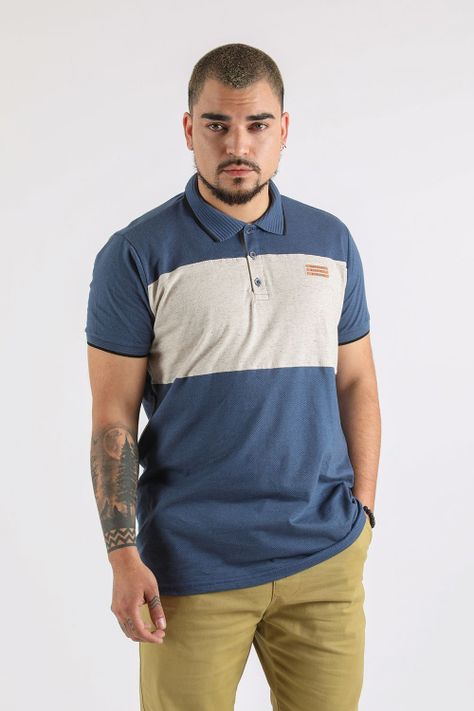 Polera Polo Destroy Azul Gangster-0