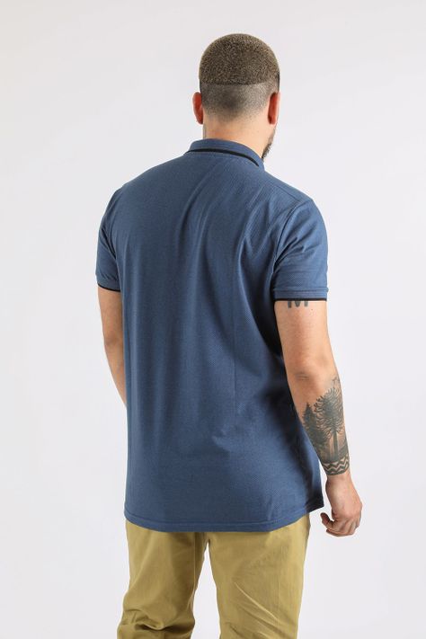 Polera Polo Destroy Azul Gangster-1