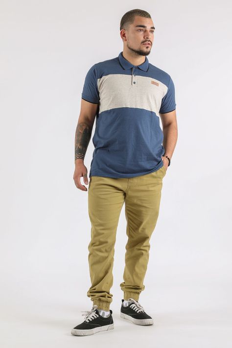 Polera Polo Destroy Azul Gangster-3
