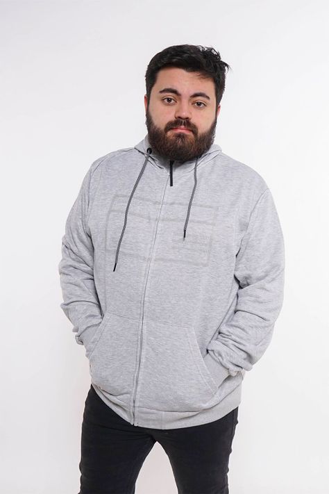 Plus Poleron Full Zipper Sili Gris Gangster-0