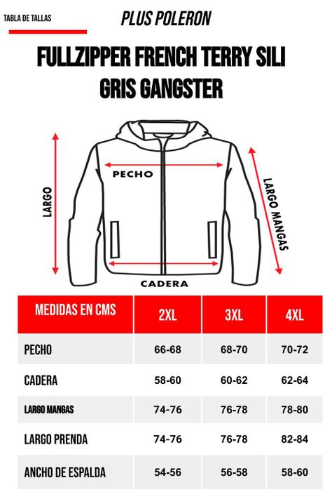 Plus Poleron Full Zipper Sili Gris Gangster-4