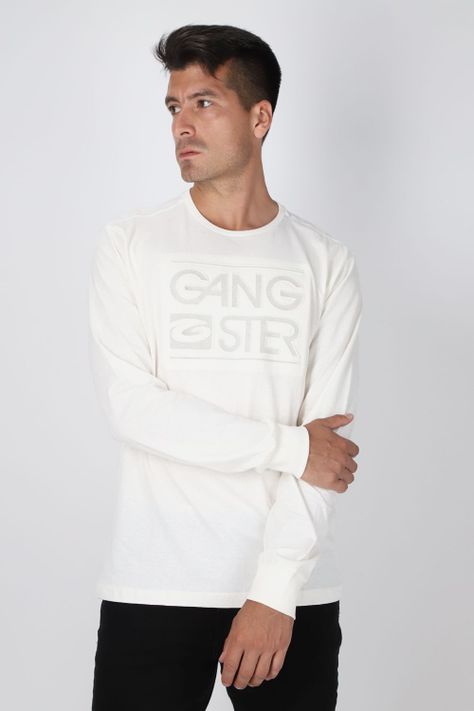 Polera ML Ultimate Blanco Gangster-0
