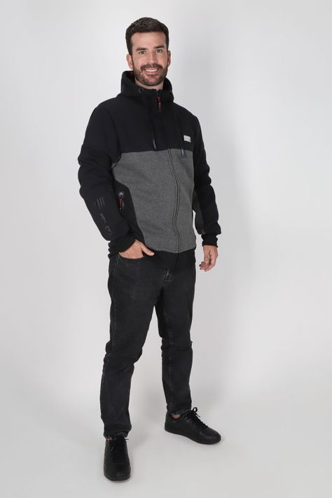 Polerón Full Zipper Fleece Nitty Negro Gangster-3