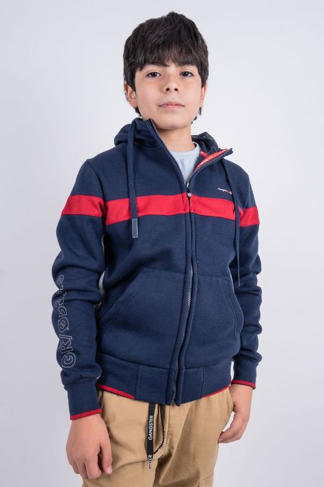Teen Polerón Fullzipper Fleece Dino Azul Gangster-0