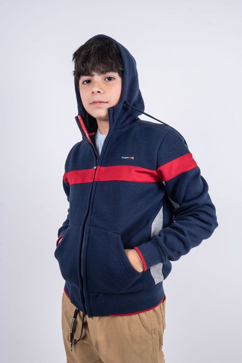 Teen Polerón Fullzipper Fleece Dino Azul Gangster-2