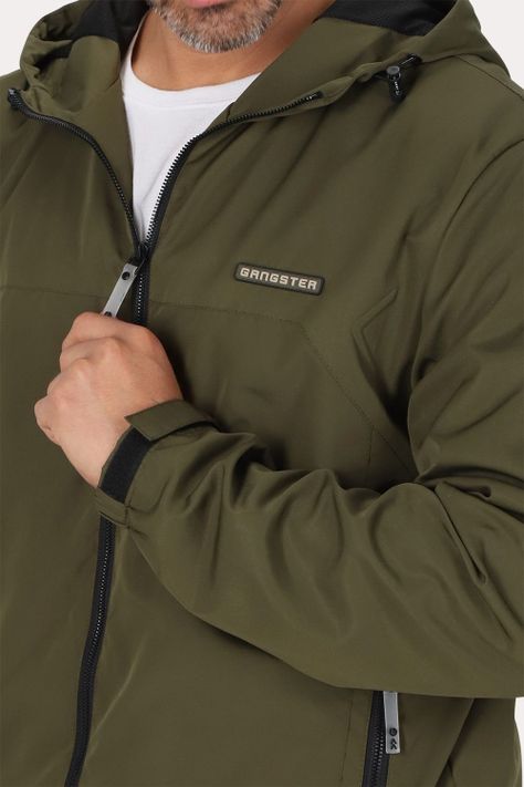 Cortaviento Chill Verde Oliva Oscuro Gangster-2