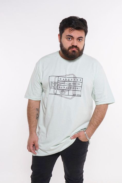 Plus Polera Mc Básica Caut Verde Gangster-0