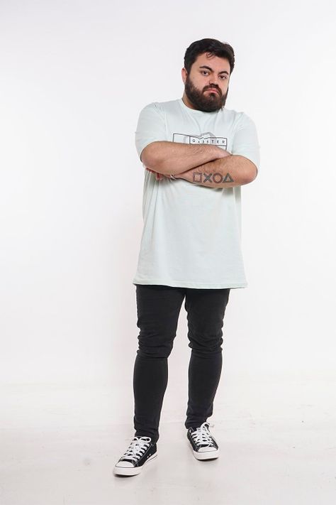 Plus Polera Mc Básica Caut Verde Gangster-3