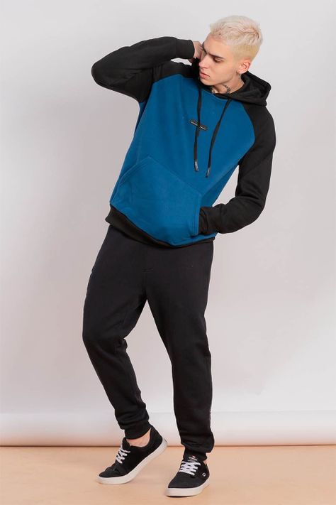 Polerón Hoodie Fleece Everyday Azul Gangster-4