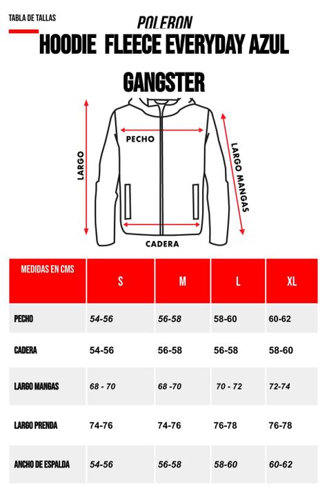 Polerón Hoodie Fleece Everyday Azul Gangster-5