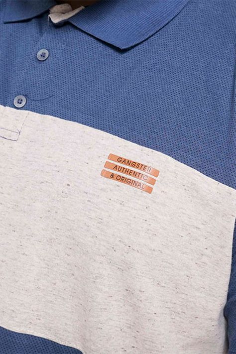 Plus Polera Cuello Destroy Azul Gangster-2