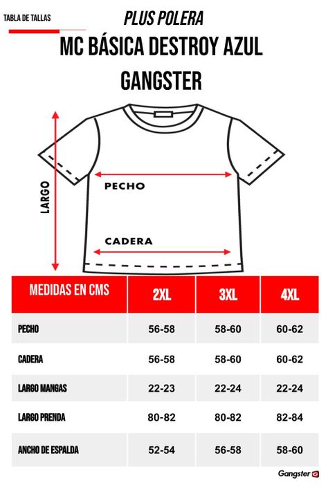 Plus Polera Cuello Destroy Azul Gangster-4