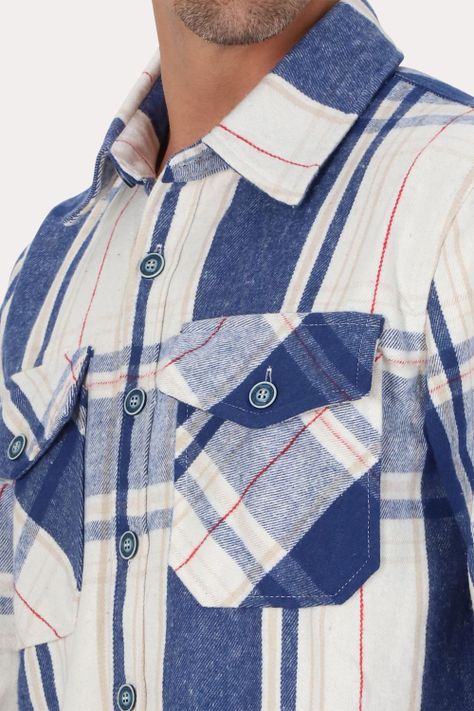 Chaqueta Overshirt Franela Timberford Azul Gangster-2