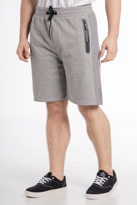 Teen Short Jogger Pocket Logo Gris Gangster-0