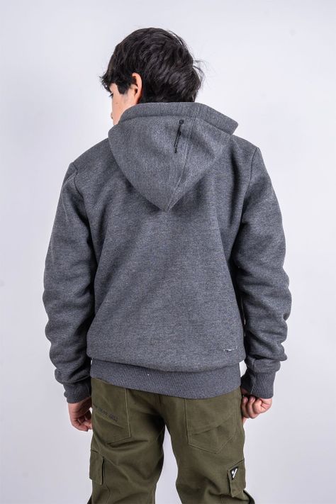 Teen Polerón Fullzipper Sherpa Shine Gris Gangster-1