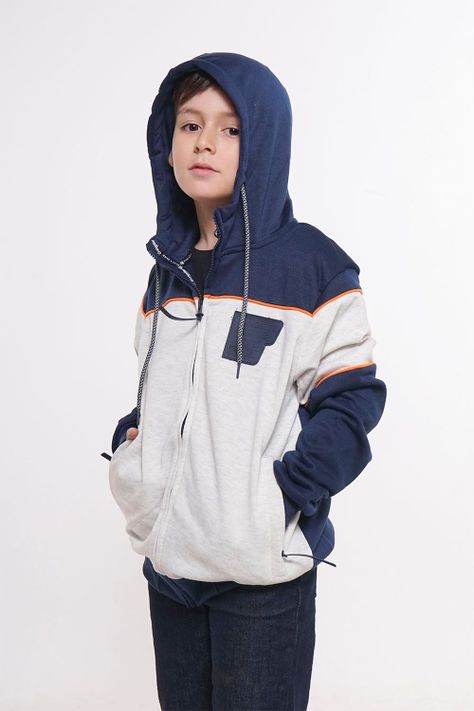 Teen Poleron Fullzipper FrenchTerry Evolution Azul Gangster-0
