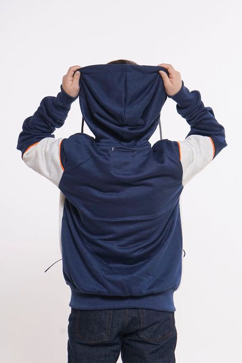 Teen Poleron Fullzipper FrenchTerry Evolution Azul Gangster-1