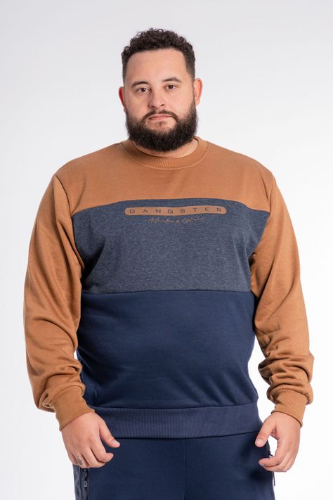 Plus Poleron Crew Front Logo Mostaza Gangster-0