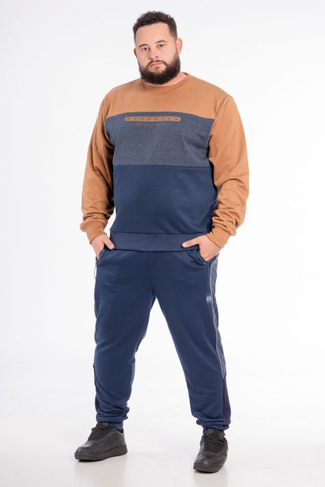 Plus Poleron Crew Front Logo Mostaza Gangster-3