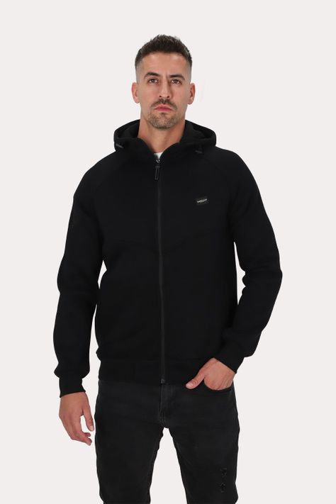 Poleron Full Zipper Fleece Route Negro Gangster-0