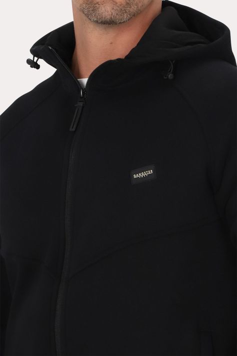 Poleron Full Zipper Fleece Route Negro Gangster-2