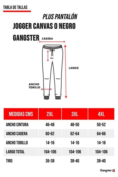 Plus Pantalon Jogger Canvas 0 Negro Gangster-4