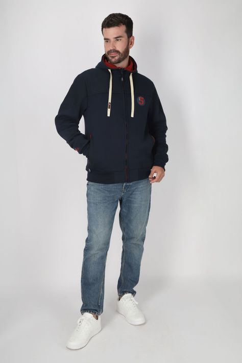 Poleron Full Zipper Temper Azul  Gangster-3