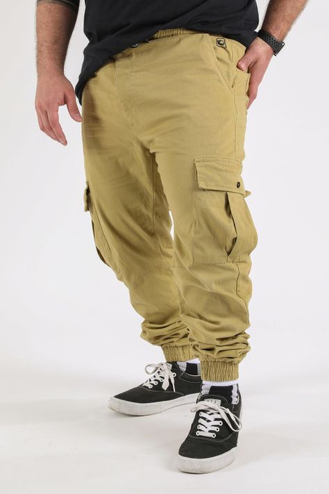 Plus Pantalon Jogger Canvas Parachute Kaki Gangster-0