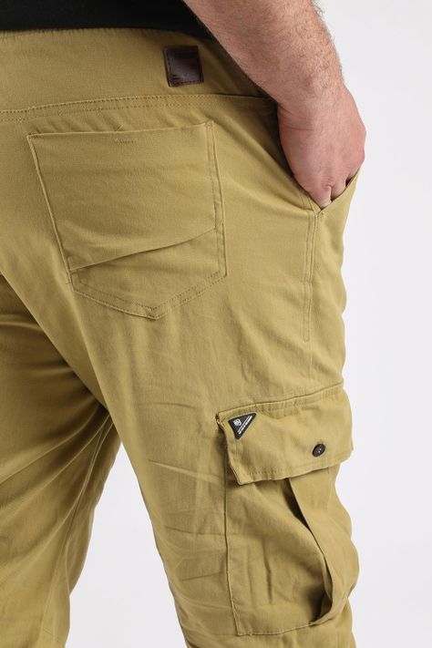 Plus Pantalon Jogger Canvas Parachute Kaki Gangster-2