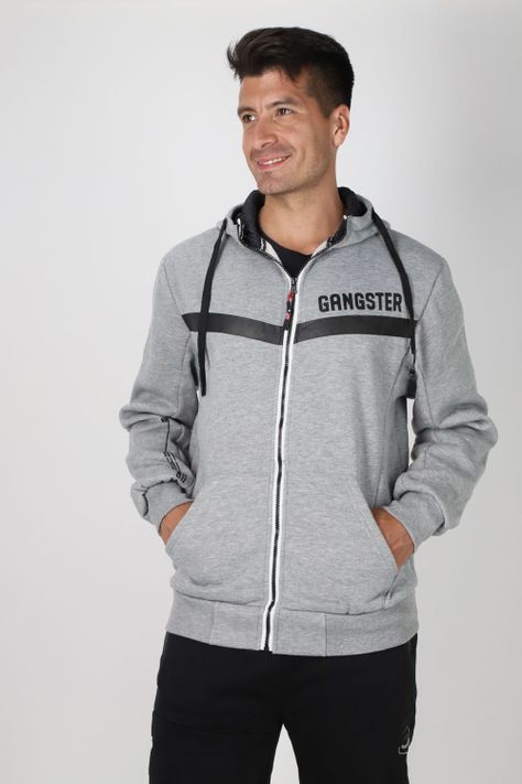 Poleron Full Zipper Cozy Gris Gangster-0