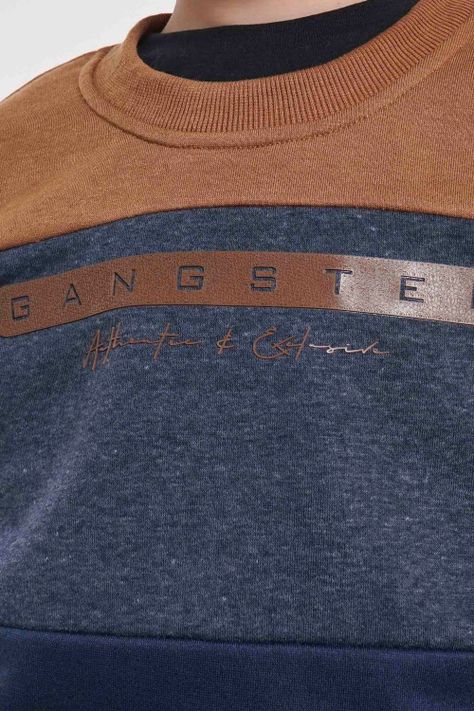Teen Poleron Crew Front Logo Mostaza Gangster-1