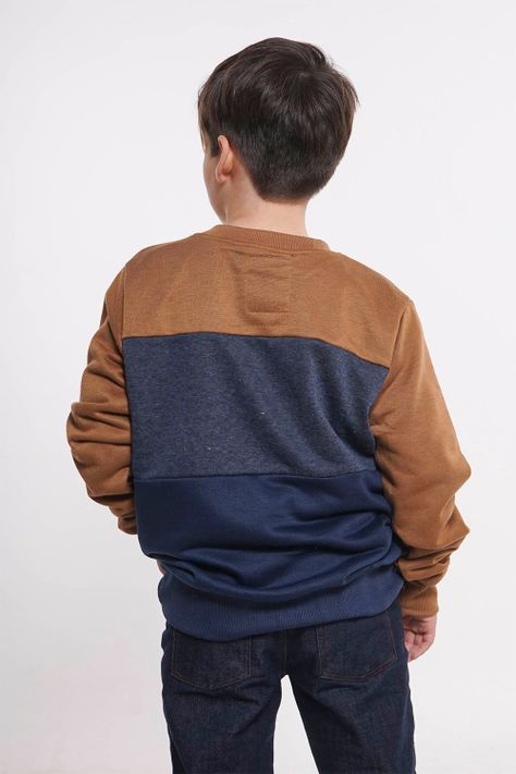 Teen Poleron Crew Front Logo Mostaza Gangster-2