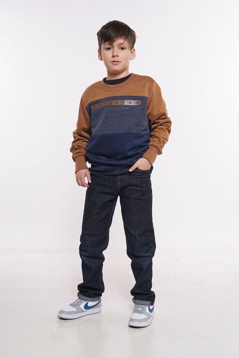Teen Poleron Crew Front Logo Mostaza Gangster-3