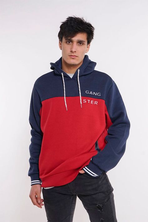 Polerón Hoodie Fleece Locked Azul Gangster-0