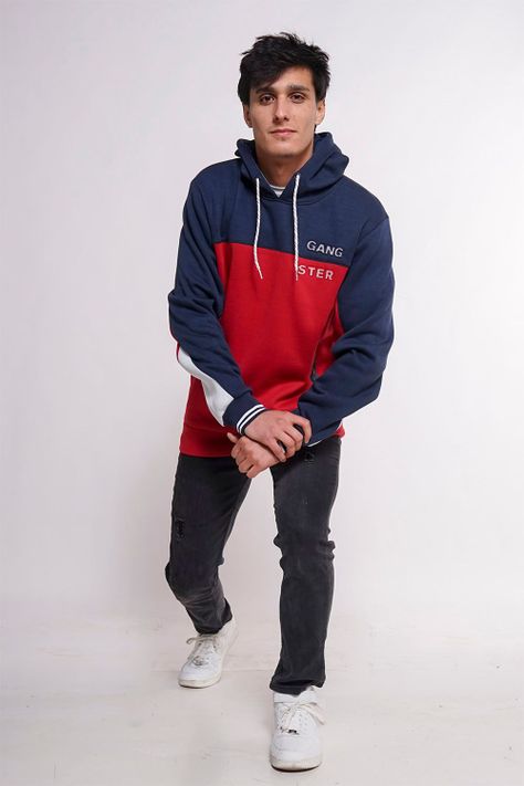 Polerón Hoodie Fleece Locked Azul Gangster-2