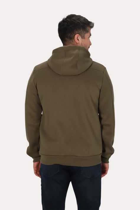 Poleron Full Zipper Fleece Block Verde Gangster-1
