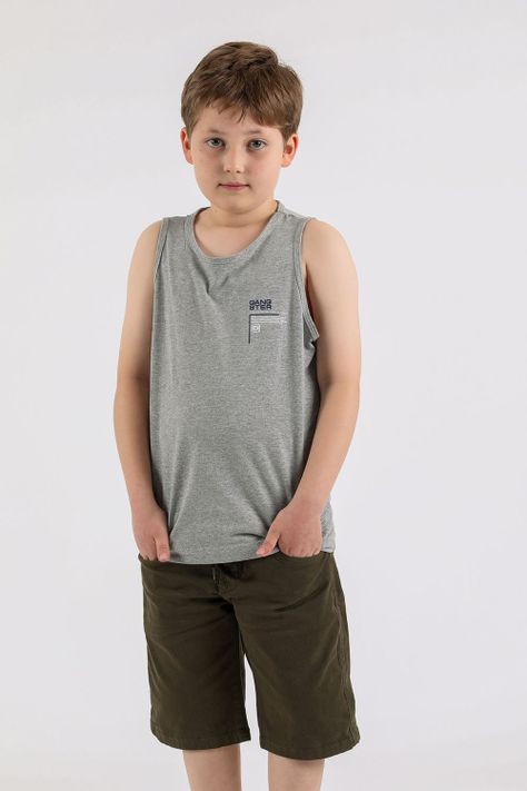Teen Polera Sm Bavaro Gris Gangster-0