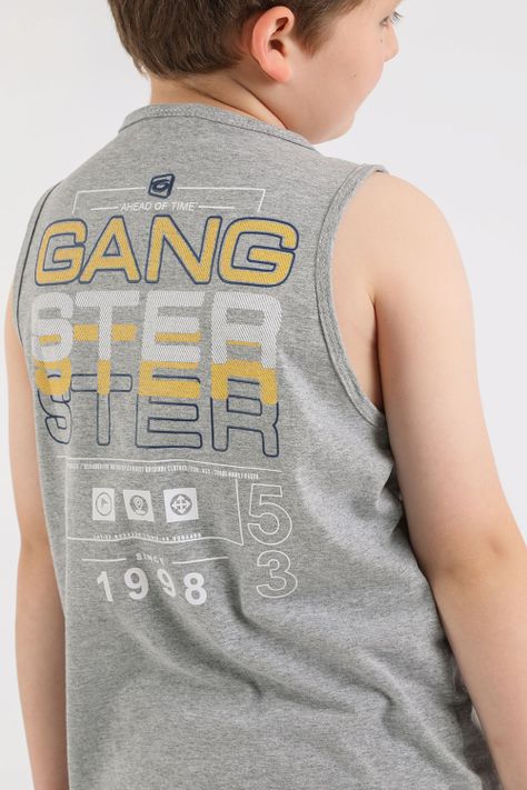 Teen Polera Sm Bavaro Gris Gangster-2