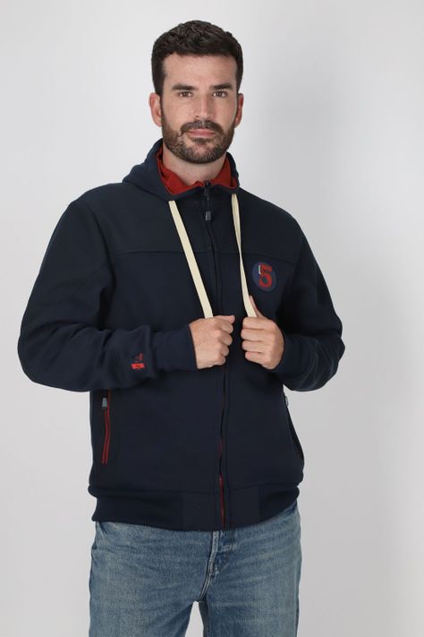Plus Poleron Full Zipper Temper Azul Gangster-0