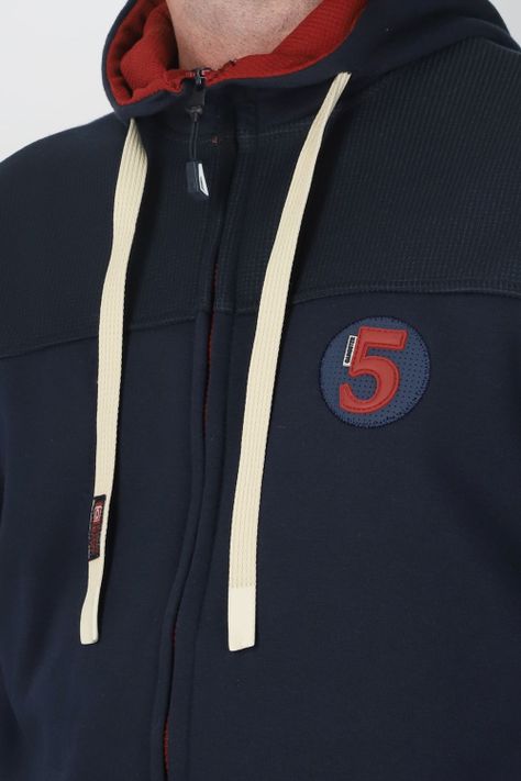 Plus Poleron Full Zipper Temper Azul Gangster-3