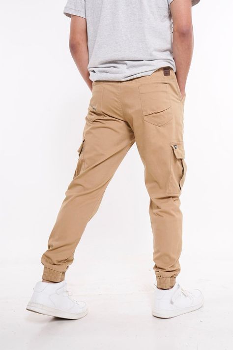 Pantalon Jogger Canvas Parachute Café Gangster-1