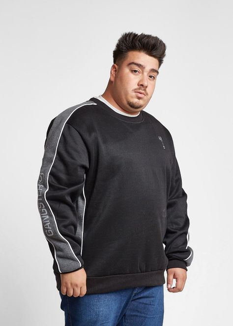 Plus Poleron Crew Side Negro Gangster-0