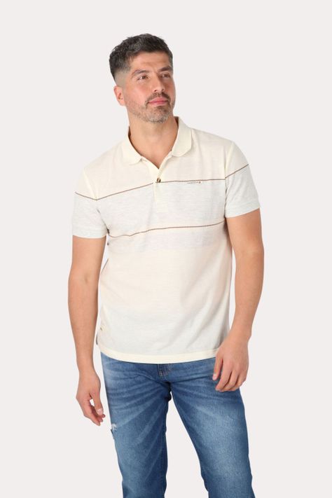 Polera Mc Polo Yard Dye Conquest Blanco Gangster-0