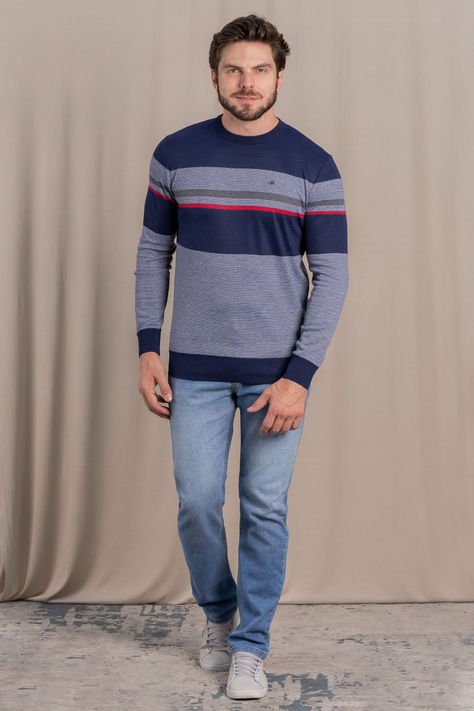 Chaleco  Liviano Striped Azul  Gangster-2