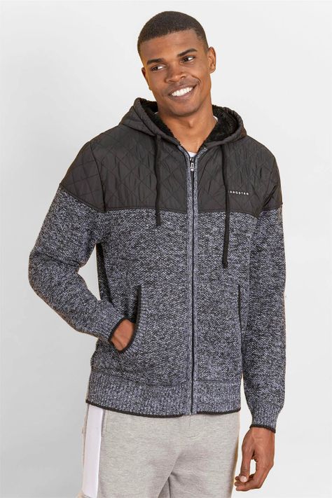 Chaleco Sherpa Full Zipper Distinguish Negro Gangster-0