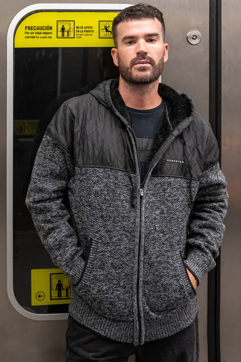 Chaleco Sherpa Full Zipper Distinguish Negro Gangster-4